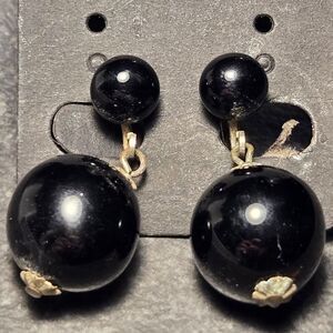 Vintage Japan Large Screw On Sterling Silver Earrings